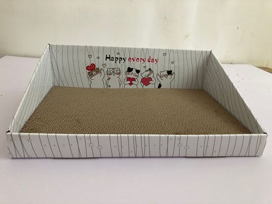 Rahatlatıcı Oynamak İçin Geri Dönüştürülebilir Oluklu Kedi Karton Scratcher Yatak 700g