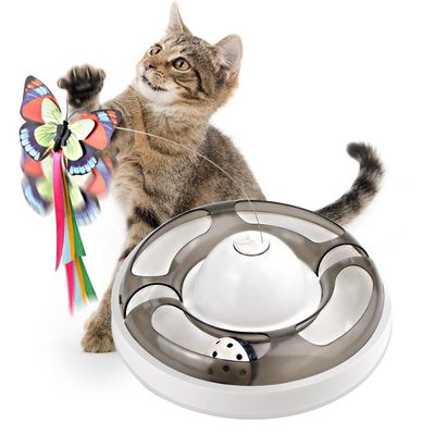 Elektrikli Dönen Kedi Evcil Hayvan Oyuncakları Topu Rahatlatmak İçin Sıkıcı Kendinden Hey Kelebek Kedi Oyuncak