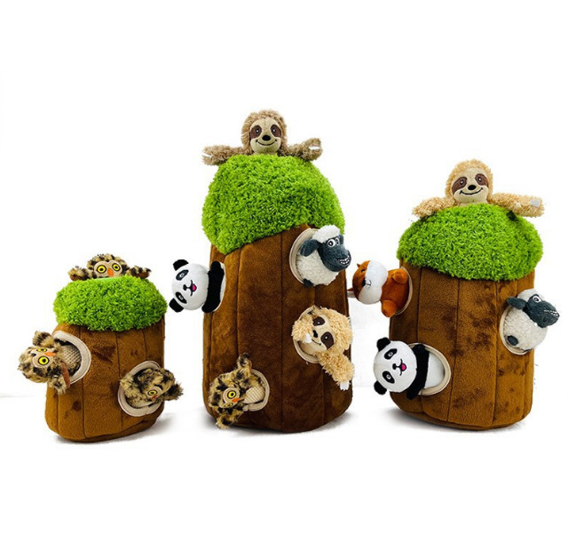 Yeni Tasarım Pet Puzzle Squeaky Yumuşak Peluş Chew Saklambaç Köpek Oyuncak Seti