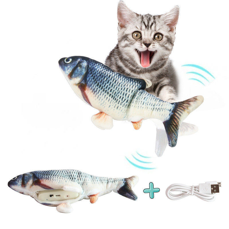 USB Şarj Elektrik Simülasyon Flopping Balık Kedi Oyuncak Halupetler Kendi Kendine Oynayan Kedi Oyuncak