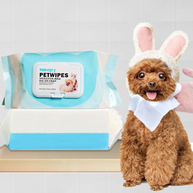 Pet Bakım Araçları 100pcs Hipoalerjenik Pet Islak Doku Köpek İçin Gözyaşı Temizleme
