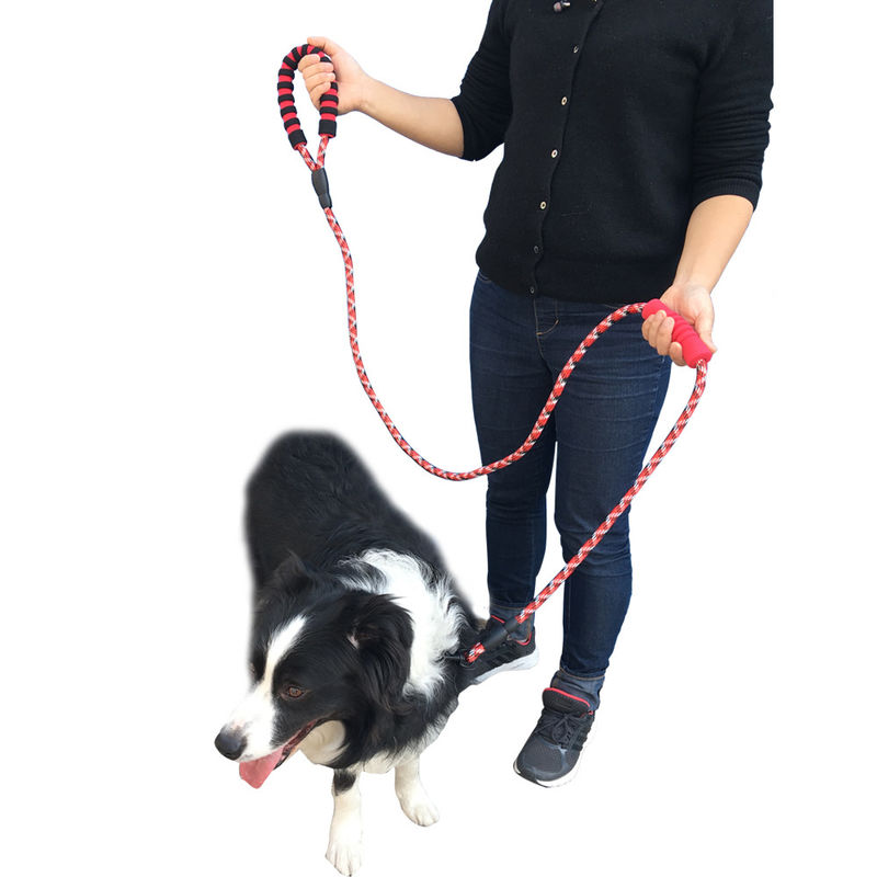 EVA Yansıtıcı Çift Saplı Köpek Tasması Köpek Yuvarlak Halat Klipsli Ve Yastıklı Saplı 180cm