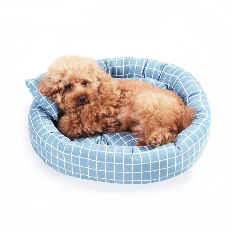 Yastık ile Toptan Yuvarlak Yumuşak Sıcak Pet Yatak Donut Cuddler Kediler Köpekler Yatak Kaymaz alt ile Pet yatak lüks