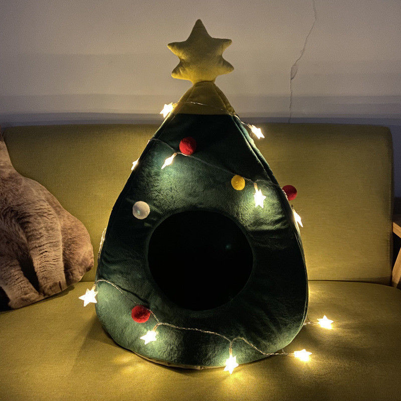 Yüksek Kaliteli Kediler Yavru Yataklar Yıkanabilir Sıcak Pet Yatak Lüks Noel ağacı Mağara Mat