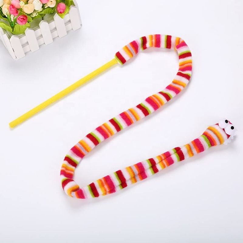 Vokal Pembe Yılan Kedi Pet Oyuncaklar Kedi Tüyü Teaser Değnek 113cm