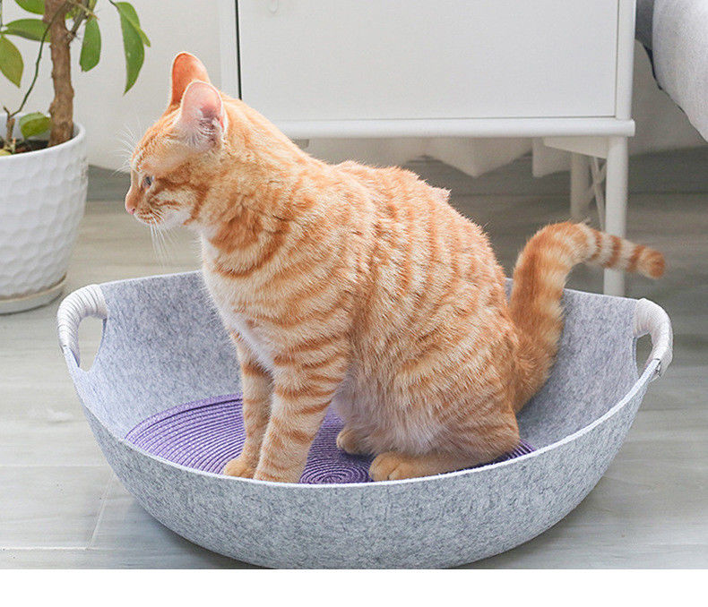 100% güvenlik pet yuvarlak yuva kedi köpek yatağı kedi yatağı yuva ile kedi yuvası keçe