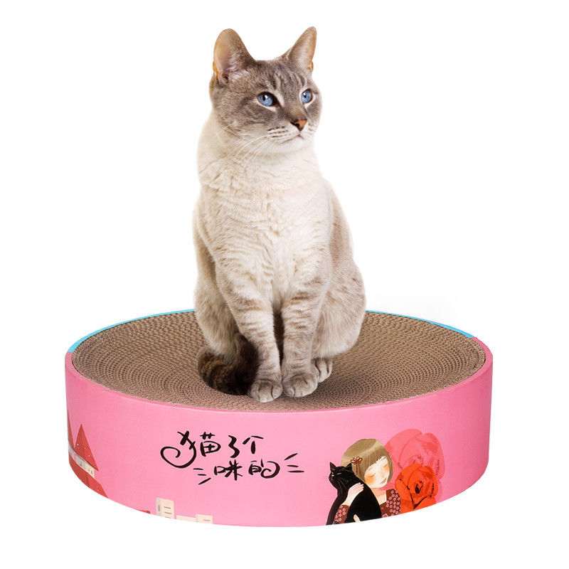 2'si 1 Arada Dayanıklı Yuvarlak Kedi Scratcher Yatak Pedi ve Dinlenme Salonu 1000g