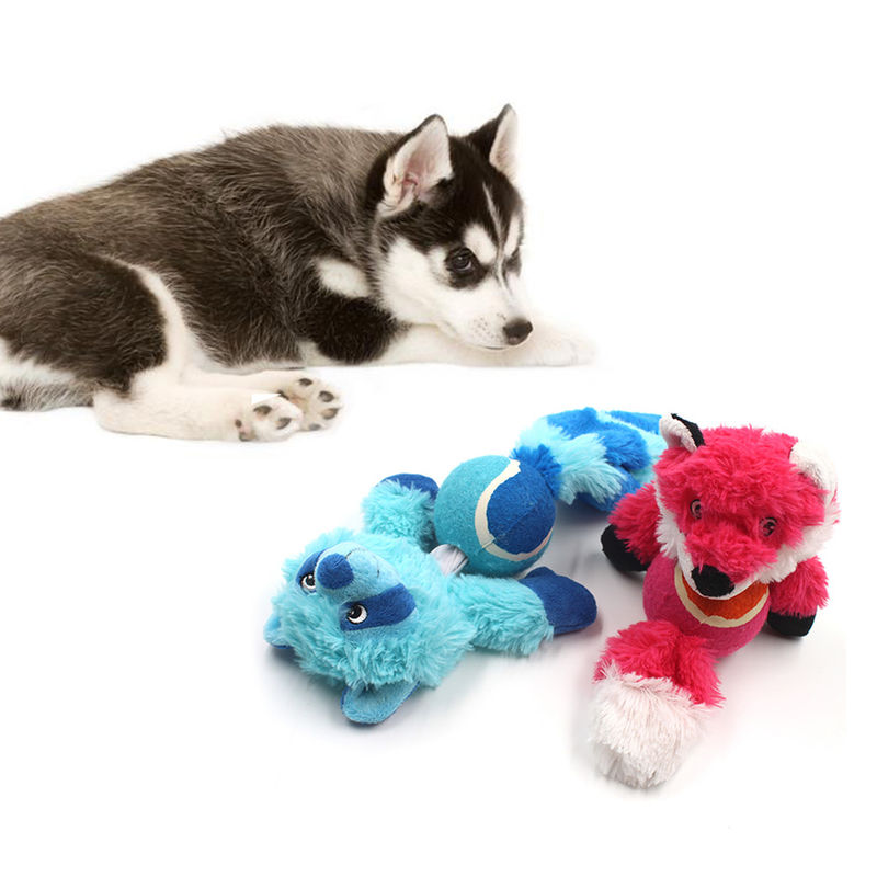 Gıcırtılı Peluş Köpek Oyuncak Tilki Rakun Isırmaya dayanıklı Dayanıklı Köpek Etkileşimli Molar Oyuncaklar