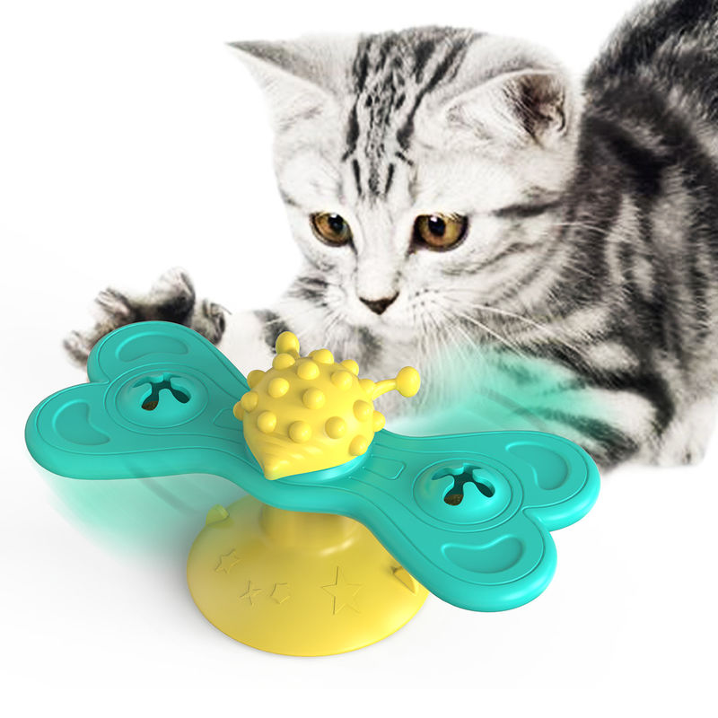 TPR Pet Etkileşimli Yavru Kedi Oyuncakları İplik Yel Değirmeni Kedi Oyuncak