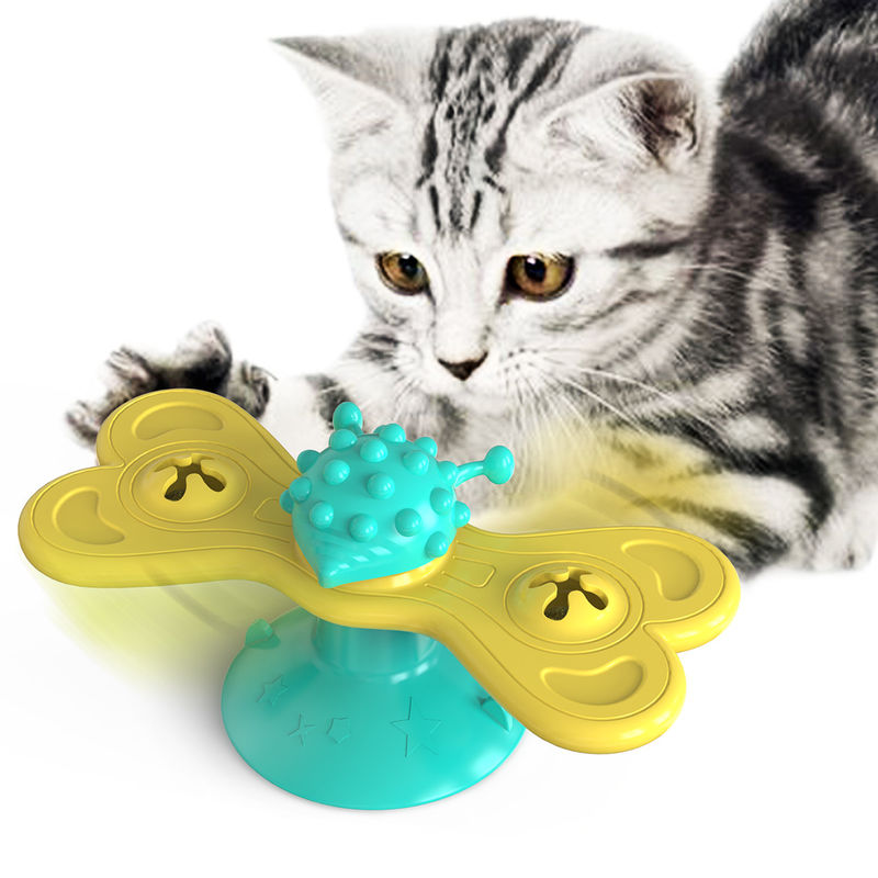 TPR Pet Etkileşimli Yavru Kedi Oyuncakları İplik Yel Değirmeni Kedi Oyuncak