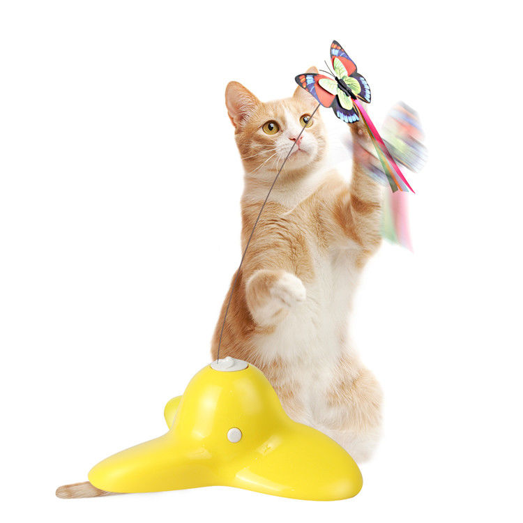 285g Kedi Pet Oyuncaklar Flutter Bug Elektrikli Dönen Kelebek Kedi Oyuncak