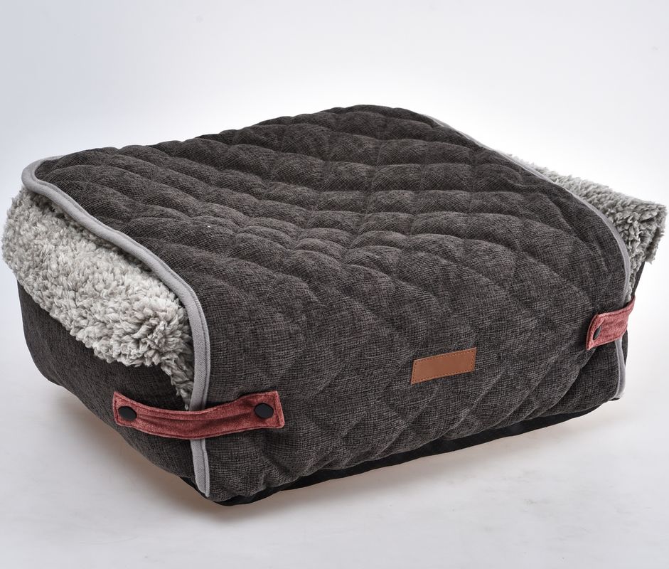 Flip Cover Rahat Pet Yatak Çıkarılabilir Mat ile Ayrılabilir Gri Köpek Kanepe Yastığı