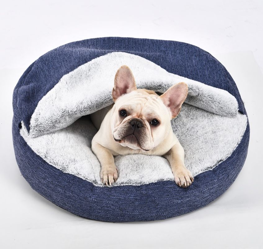 Anti Anksiyete Köpek Yatağı Premium Peluş Yuva Snuggler Yıkanabilir Kaymaz Alt Pet Sakinleştirici Yatak