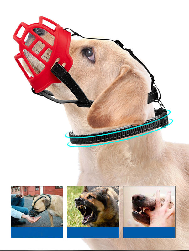 Köpek Namlu Nefes Alabilir Silikon Sepet Namlu Köpek Ağız Kapağı Gündüz ve Gece için Ayarlanabilir Askılı Anti-Isırma
