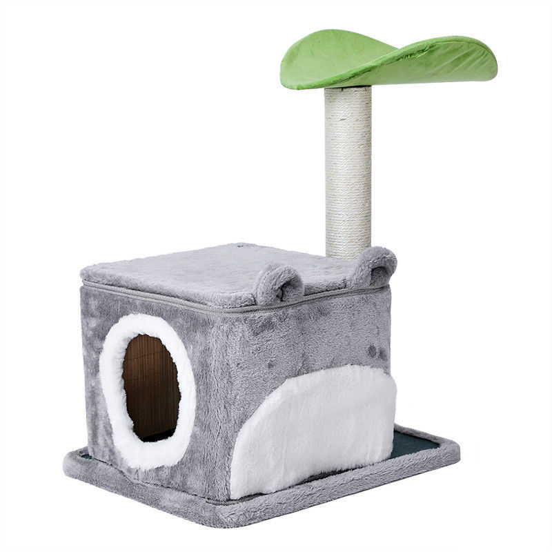 Güvenlik Deluxe Kedi Tırmanma Çerçevesi Ağacı Mağara Tırmalama Direkleri ile Çok Seviyeli M boyutu 61 * 41 * 132cm