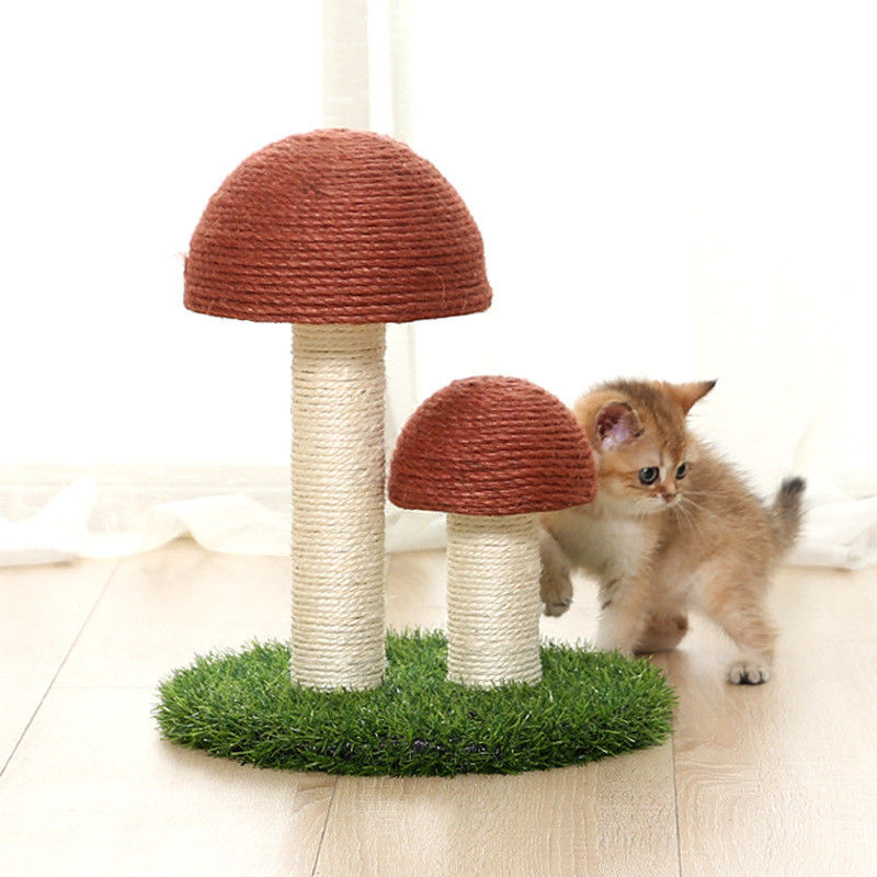 Keten Mantarları Sisal Kedi Ağacı Kule Kedi Scratch Post Board S 36*30cm