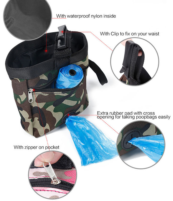 Su geçirmez Bel Çantası Camo Pet Outdoor Aksesuarları Eğitim Köpek Aperatifler Çanta