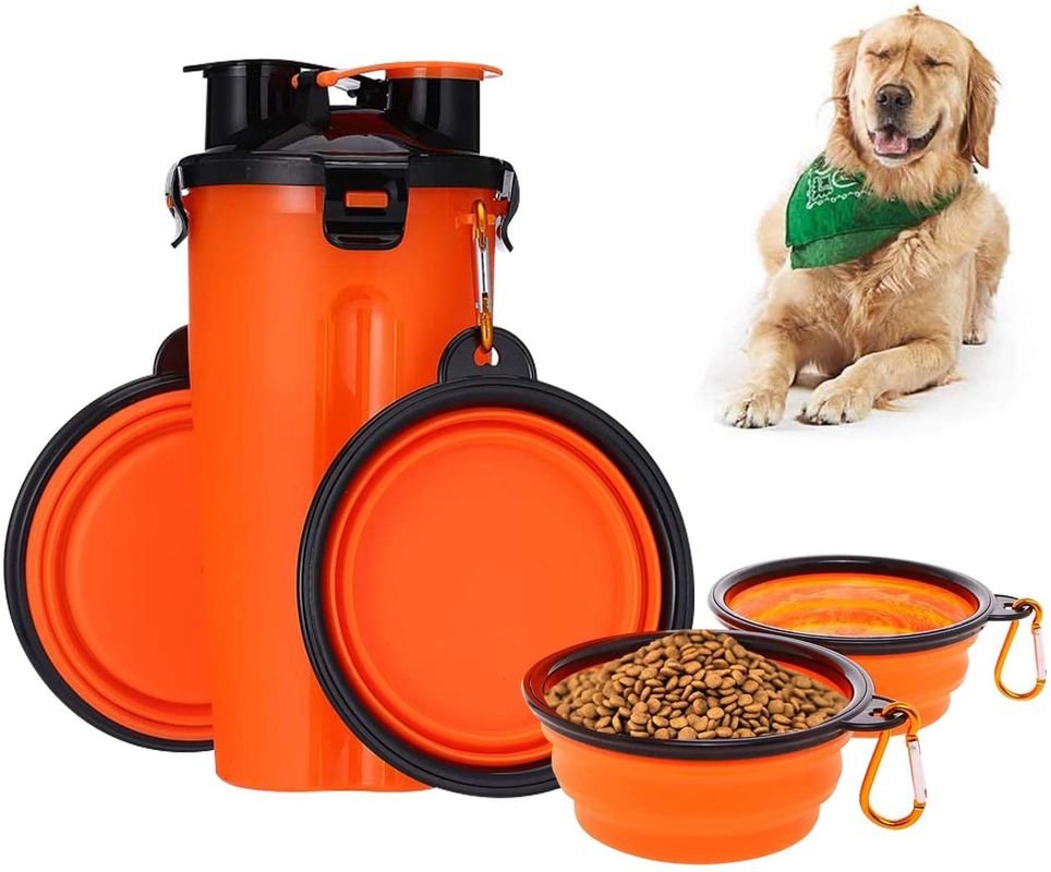 2 Katlanabilir Köpek Seyahat Suluk Şişesi Açık Hava İçin Taşınabilir Pet Su Şişesi 12oz
