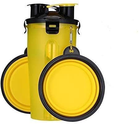 Yürüyüş için Katlanabilir Kaseler ile 2&amp;#39;si 1 Arada Köpek Açık Taşınabilir Su Şişesi