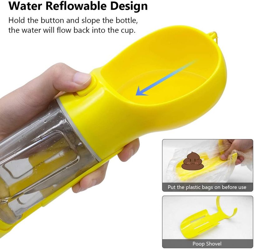 Taşınabilir Köpek İçme Şişesi 300ML Atık Torbası Tutacağı