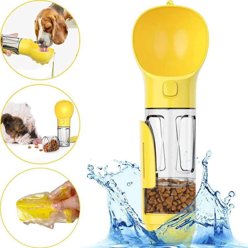 300ml Ayrılabilir 2'si 1 Arada Köpek Su Şişesi, Gıda Kabı ve Kaka Küreği ile