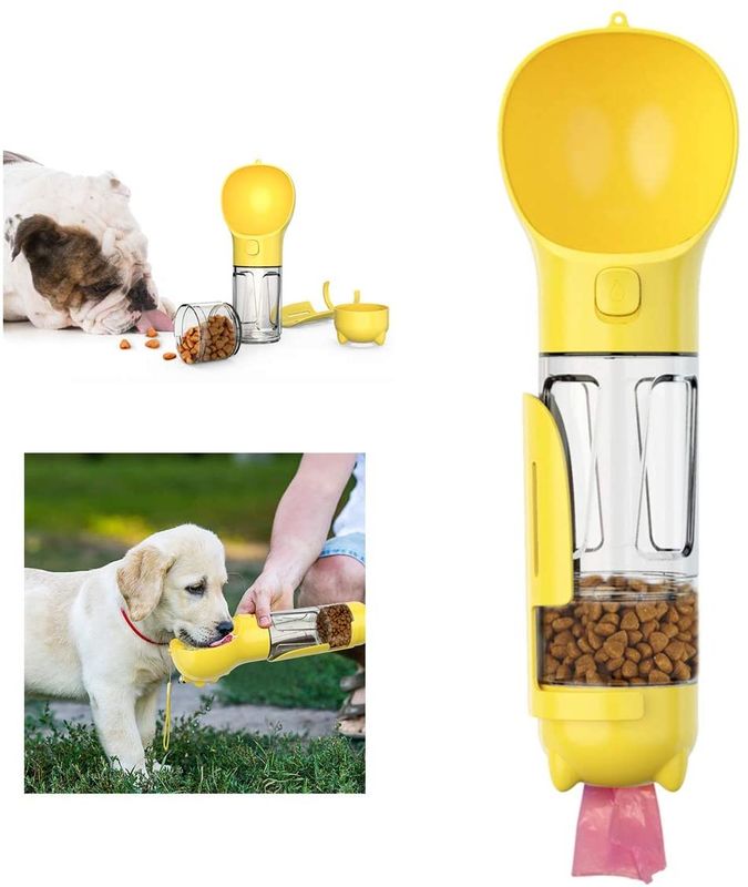 300ml Ayrılabilir 2'si 1 Arada Köpek Su Şişesi, Gıda Kabı ve Kaka Küreği ile