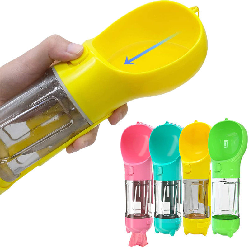 500ML Taşınabilir Köpekler Seyahat Su Şişesi Bardak Dispenseri Pet İçme Kabı