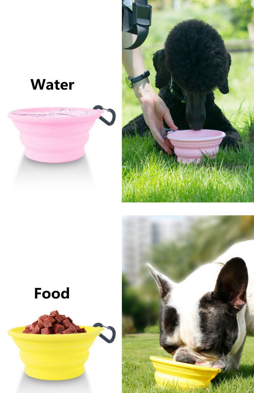 Köpekler İçin Açık Silikon Seyahat Su Kasesi Kedi Köpek Maması ve Su Kasesi