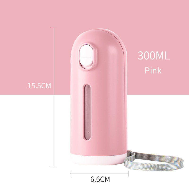 300ml 10 Oz Küçük Taşınabilir Seyahat Köpek Su Şişesi Sürgülü Kapak Düşmeye Dayanıklı Çeşmeler