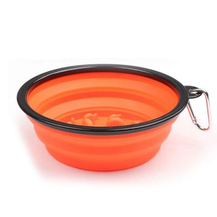 Yavaş Besleme Büyük Köpek Katlanabilir Kase 4 Bardak 35oz BPA Ücretsiz Katlanır Köpek Su Kasesi
