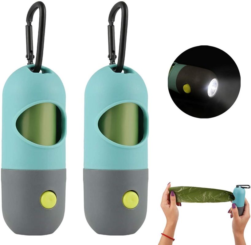 Hap Şekli LED El Feneri Pet Poop Köpek Atık Torbası Tutacağı Dispenseri