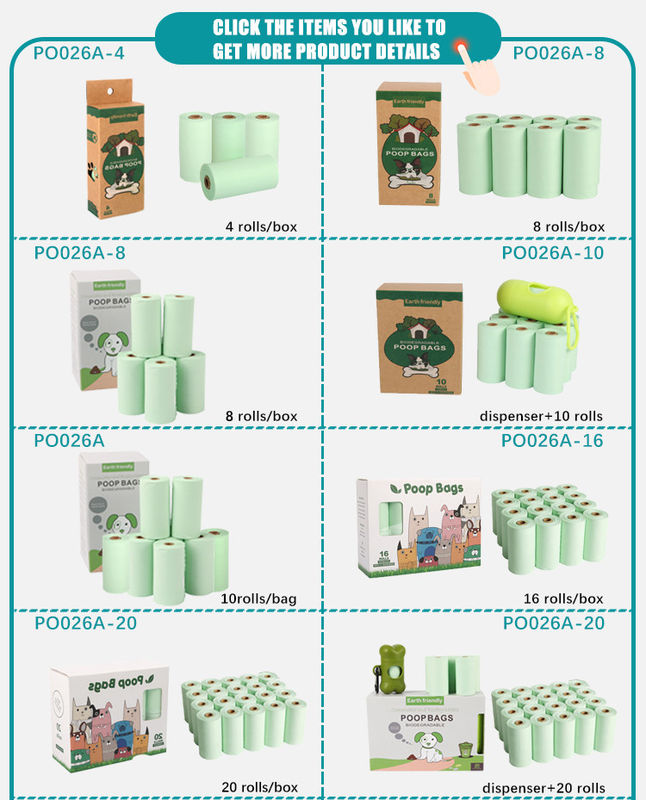 Kedi Köpek Poop Çanta Dispenseri %100 Biyolojik Olarak Parçalanabilir