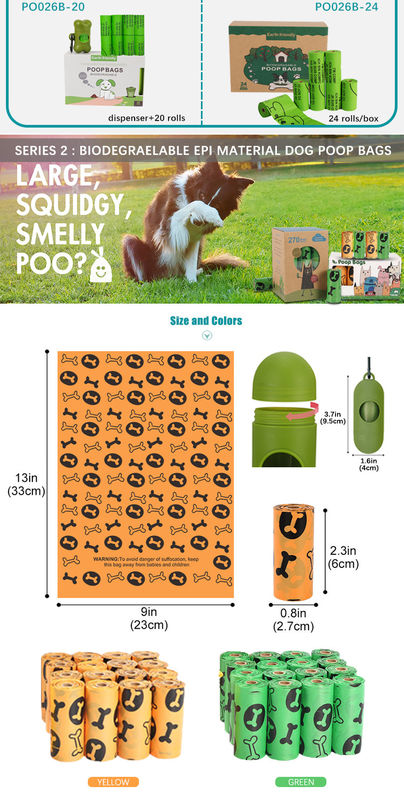 Kedi Köpek Poop Çanta Dispenseri %100 Biyolojik Olarak Parçalanabilir